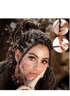 Y&D Crochet Hook Tool, Dreadlocks Needle Weaving for Braid Craft, Steel, with Bamboo Handle Interlocking Needles Hair Accessories Braids  - Image 2