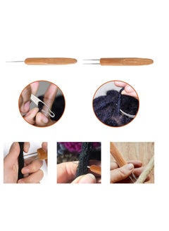 Y&D Crochet Hook Tool, Dreadlocks Needle Weaving for Braid Craft, Steel, with Bamboo Handle Interlocking Needles Hair Accessories Braids  - Image 3