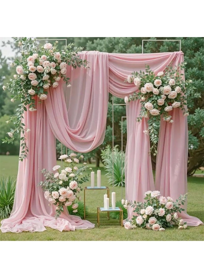 رات سو 75 × 600 CM زفاف القوس Draping الأقمشة الشفافة للحفلة زخرفة حفل الاستقبال اللون الوردي رجعي