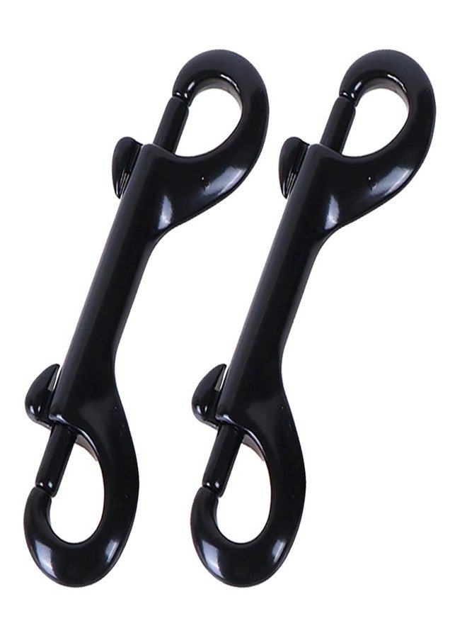 Weenkeey 2 Pcs Double Ended Bolt Snap Hooks Zinc Alloy Trigger Chain Clips Heavy Duty Metal Spring Hook for Pet Dog Leash Collar Leash Horse Tack - Black - Image 1