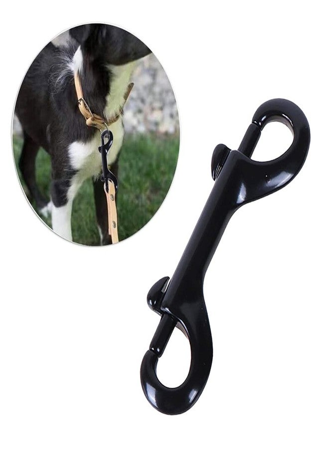 Weenkeey 2 Pcs Double Ended Bolt Snap Hooks Zinc Alloy Trigger Chain Clips Heavy Duty Metal Spring Hook for Pet Dog Leash Collar Leash Horse Tack - Black - Image 3
