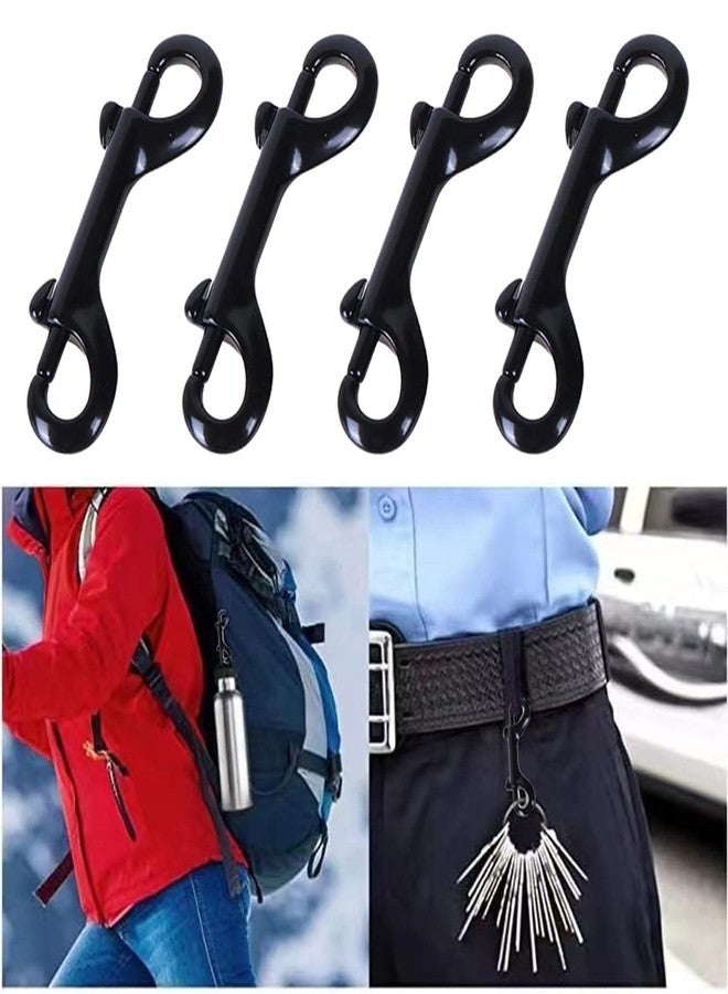 Weenkeey 2 Pcs Double Ended Bolt Snap Hooks Zinc Alloy Trigger Chain Clips Heavy Duty Metal Spring Hook for Pet Dog Leash Collar Leash Horse Tack - Black - Image 5