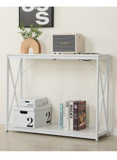 Console Table with Power Outlet Sofa Table White 100x30x78.5 cm