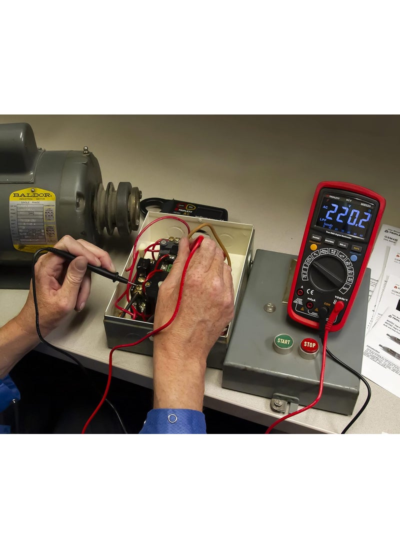 Triplett Triplett MM525 True RMS 6000 Count High Performance Digital Multimeter with LPF and LOZ and EBTN Display  ACDC Voltage ACDC Current Resistance Temperature Continuity  - Image 3
