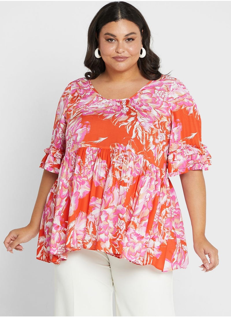 Avenue Floral Printed Tiered Tunic  - Image 1