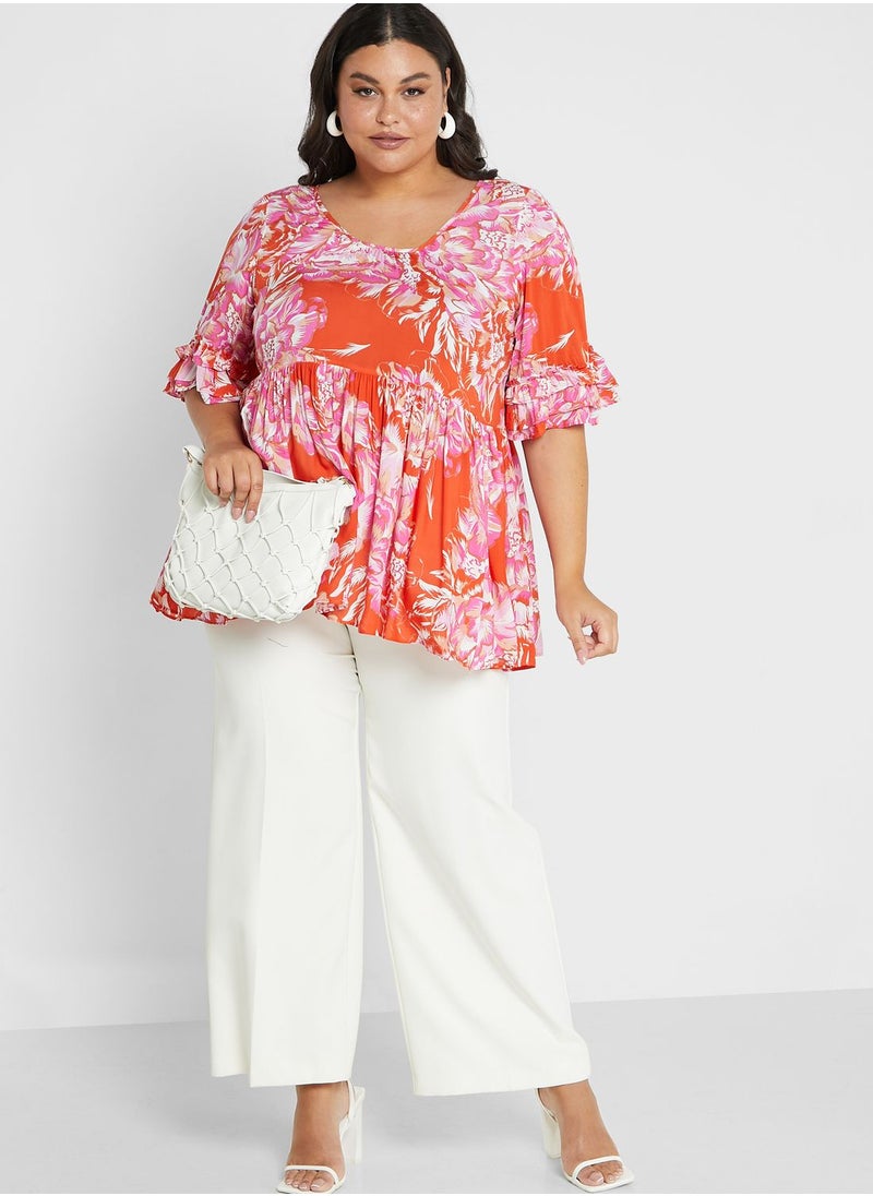 Avenue Floral Printed Tiered Tunic  - Image 4