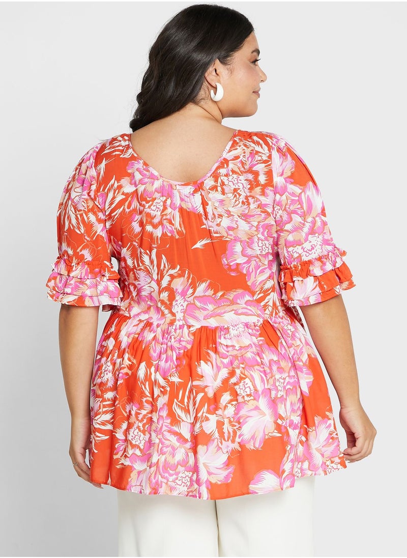Avenue Floral Printed Tiered Tunic  - Image 2