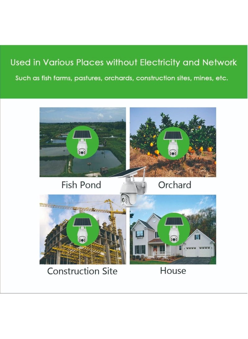 كاميرا أمان IP ببطاقة SIM 4G LTE ، كاميرا مراقبة ، رؤية ليلية خارجية 1080P ، قبة شمسية ، رؤية ليلية ملونة بالأشعة تحت الحمراء ، كشف حركة بجهاز استشعار مزدوج ، نظام كاميرا مراقبة مع لوحة شمسية - Image 5