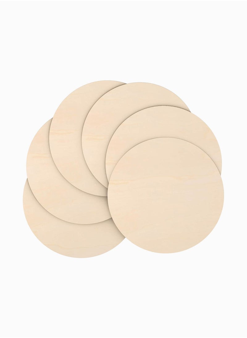Y&D Unfinished Wood Circles, Round Circles Slices Cutout for Craft Door Hanger, Pyrography, and Painting Party Hanging Decoration (8 Inch) 6 Pieces  - Image 1