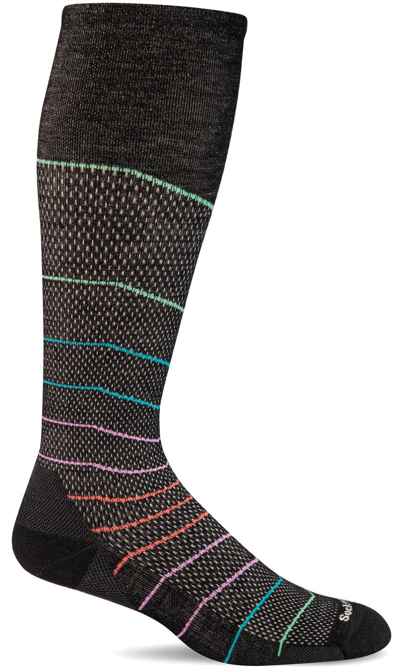 Sockwell Womens Interval Knee High Moderate Graduated Compression Sock Black SM
