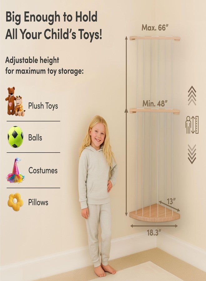 PUTSKA Corner Stuffed Animal Storage Organizer - Stuffed Animal Holder, Stuffy Storage, Space-Saving Plushies and Toy Corner Organizer for Kids Room (Rainbow) - Image 3