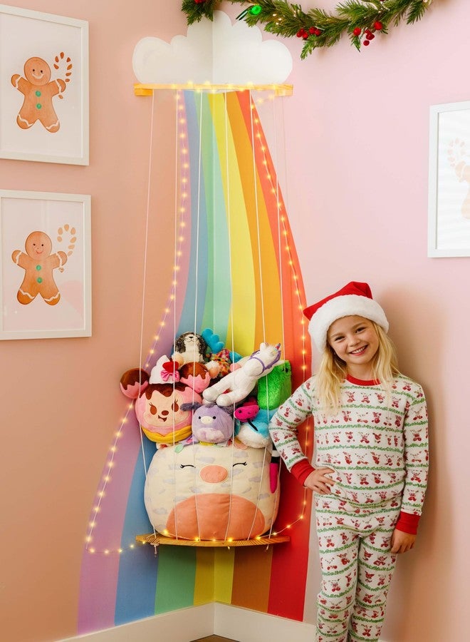 PUTSKA Corner Stuffed Animal Storage Organizer - Stuffed Animal Holder, Stuffy Storage, Space-Saving Plushies and Toy Corner Organizer for Kids Room (Rainbow) - Image 1