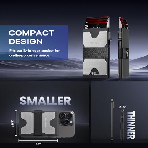 RUNBOX Mens Business Card Holder, Slim Card Wallet for Men and Women, Minimalist RFID Blocking Wallet with Pop-Up Function, Thin Design, Metal Cases Holds 6+6 Cards, Gifts for Men, Men's Accessories - Image 3