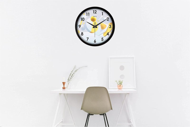 OREX OREX 12-Inch Plastic Wall Clock: Sleek & Durable Timepiece for Home, Bedroom, Livingroom, Office with Black Ring Glass. (OC-001)  - Image 4