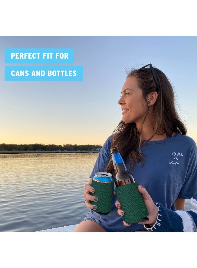 CURRENT CO. Blank Beer Can Coolers Sleeves (30-Pack) Soft Insulated Beer Can Coolies - HTV Friendly Plain Koolies in Bulk for Beer Cans & Bottles - Coolie Blanks for Vinyl Projects & Wedding Favors (Forest Green) - Image 4