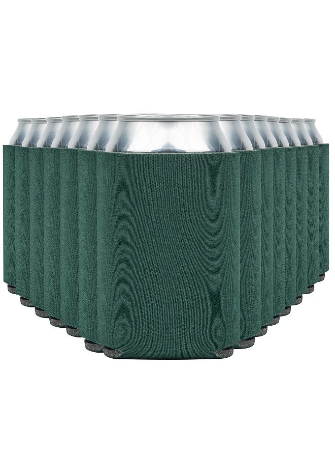 CURRENT CO. Blank Beer Can Coolers Sleeves (30-Pack) Soft Insulated Beer Can Coolies - HTV Friendly Plain Koolies in Bulk for Beer Cans & Bottles - Coolie Blanks for Vinyl Projects & Wedding Favors (Forest Green) - Image 1