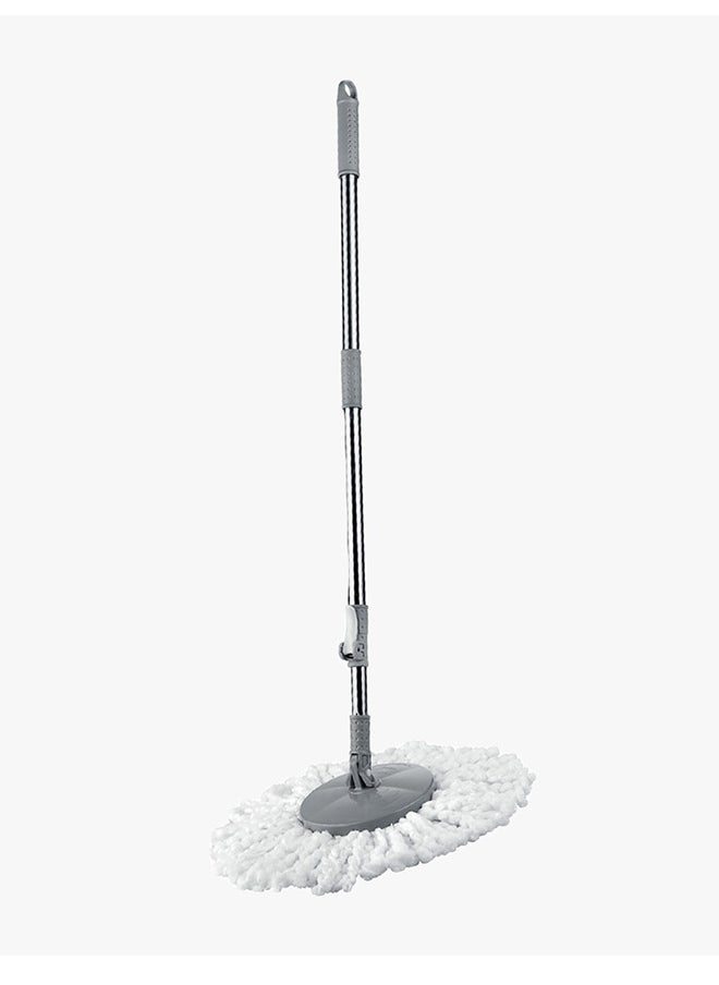 Weazy - 3 In 1 Mopsy Round Mop Set Grey/White 100% Microfiber (Made in Turkey) - Image 1