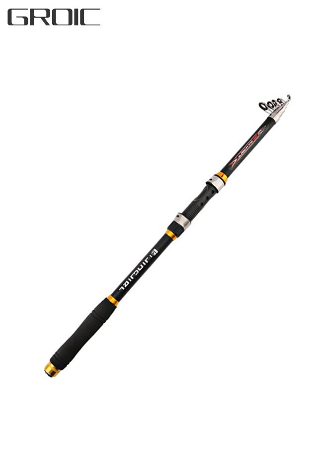 GROIC 2.4M Fishing Rods Sea Rods Telescopic Fishing Pole Durable Lightweight Sensitive 24T Carbon Fiber Ultralight Travel Saltwater Freshwater Bass Salmon Trout Fishing  - Image 1