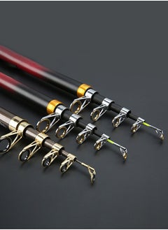 GROIC 2.4M Fishing Rods Sea Rods Telescopic Fishing Pole Durable Lightweight Sensitive 24T Carbon Fiber Ultralight Travel Saltwater Freshwater Bass Salmon Trout Fishing  - Image 2