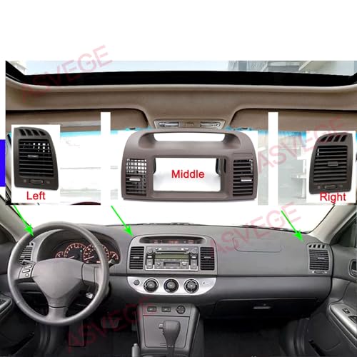 ASVEGE Center Dash A/C Outlet Air Vent Panel for Toyota Camry 2003-2006 3-in-set 55650-AA020-E0, Beige Brown - Image 2