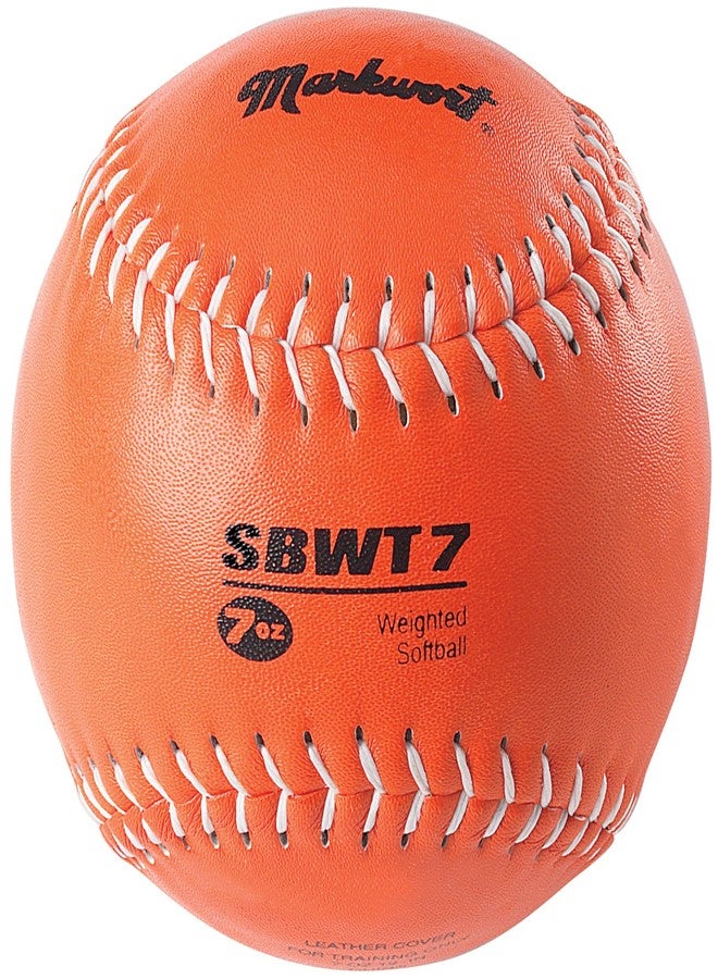 Markwort Weighted 12-Inch Softball-Leather Cover, Orange