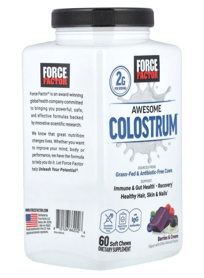 Force Factor Awesome Colostrum™ Berries & Cream 60 Soft Chews - Image 2