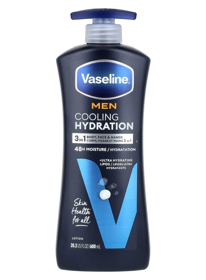 Vaseline لوسيون ترطيب بارد للرجال 3 في 1 للجسم والوجه واليدين 20.3 أونصة سائلة (600 مل)