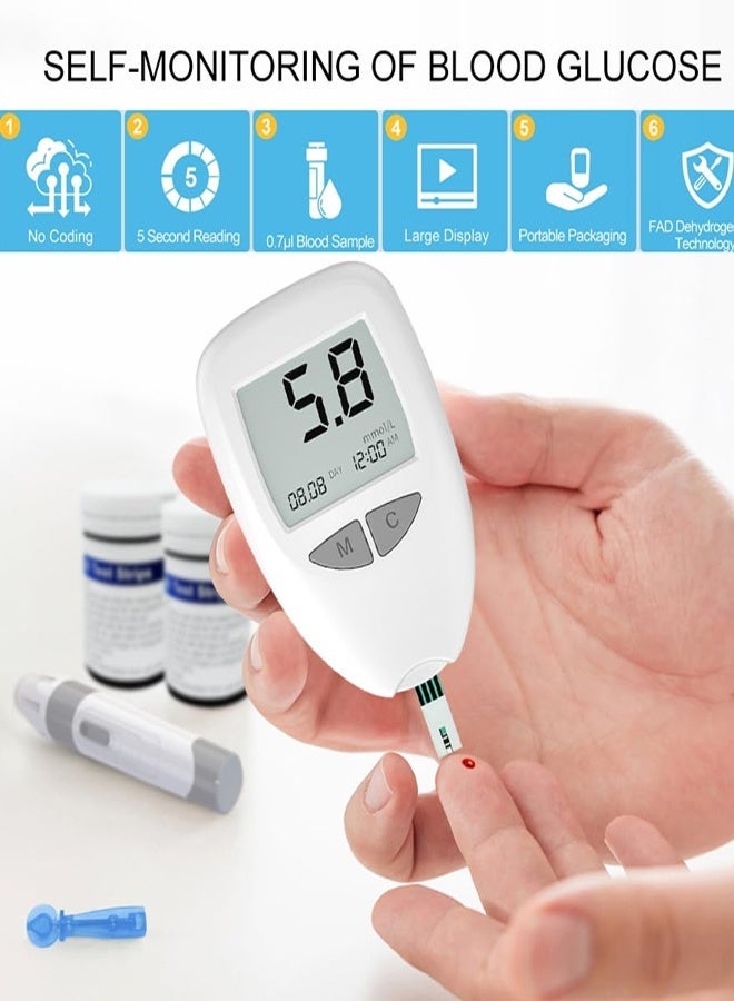 Blood Sugar Monitor，Glucose Monitor Kit with 50 Test Strips and 50 Lancets - Image 4