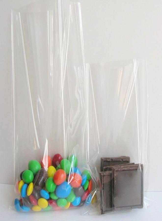 Zcintert Clear Cello Cellophane Treat Bags, 100 Pcs - 7.9" x 11" (2mils), Plastic Gift Bags for Candy, Party Favor, Cookies, Candies Packaging, with 4” Twist Ties - Image 4