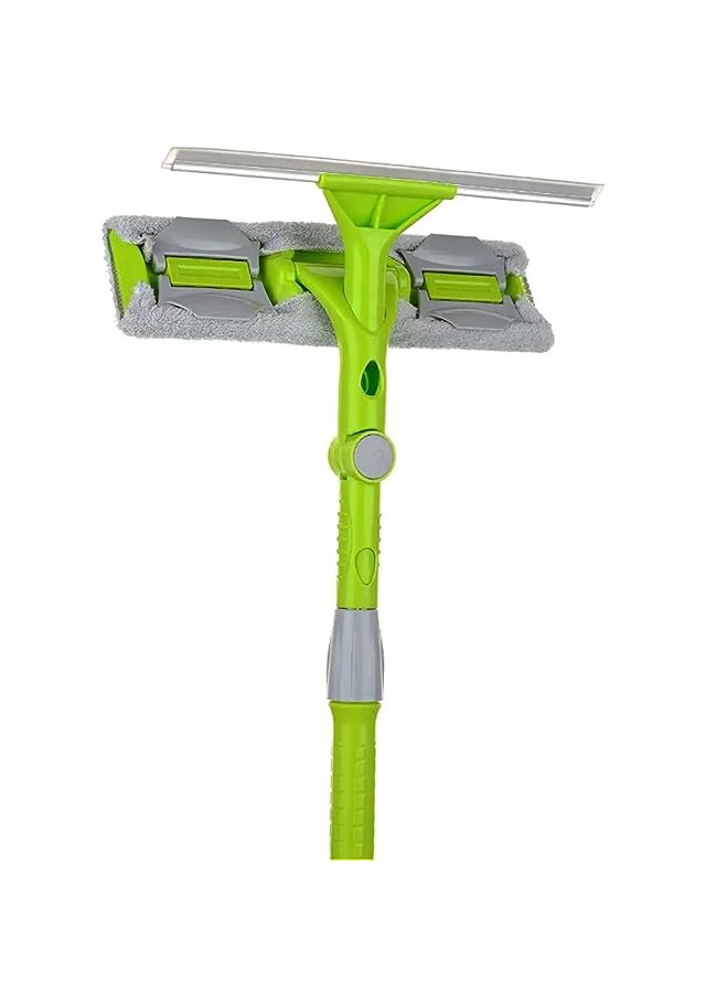 IAF Window Squeegee 2-in-1 Cleaner Washer with Microfiber Scrubber, Swivel Style Window Cleaning Tool Set with Stainless Steel Pole, Extendable Squeegee Cleaner Tool Kit for Home Glass Mirror - Image 2