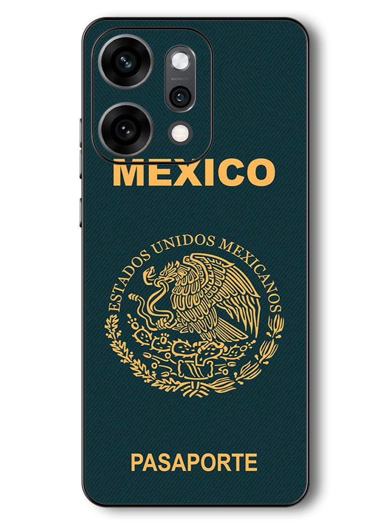 Theodor Case Compatible with Oppo Reno 14 Pro 6.83 Inch Protection Shockproof Bumper Cover Mexico Passport - Image 1