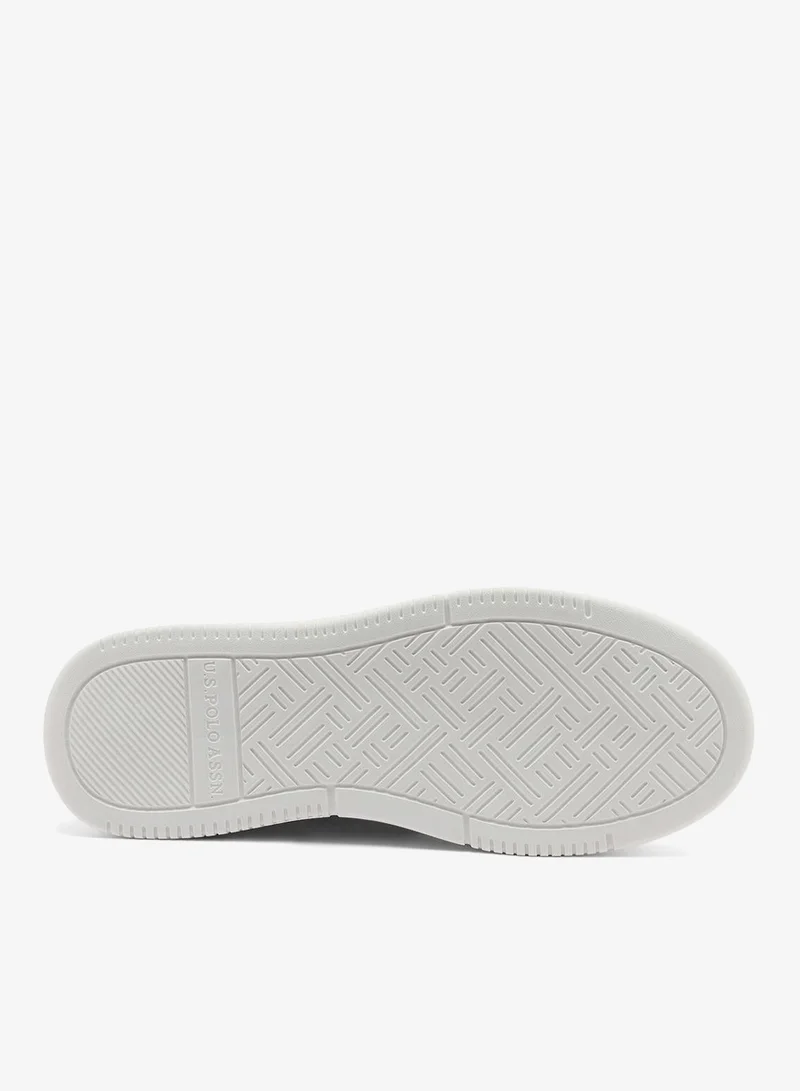 U.S. Polo Assn. white Men's White Low-Top Sneakers - Stylish Casual Shoes with Grey and Tan Accents, Durable and Stylish Casual Footwear for Men | Best Price UAE