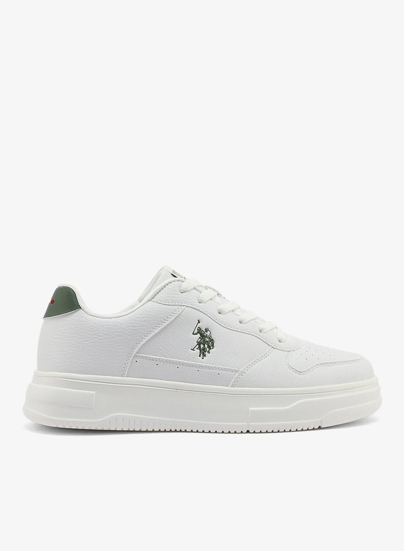 U.S. Polo Assn. Men's White Low-Top Sneakers - Stylish Casual Shoes with Grey and Tan Accents, Durable and Stylish Casual Footwear - Image 2