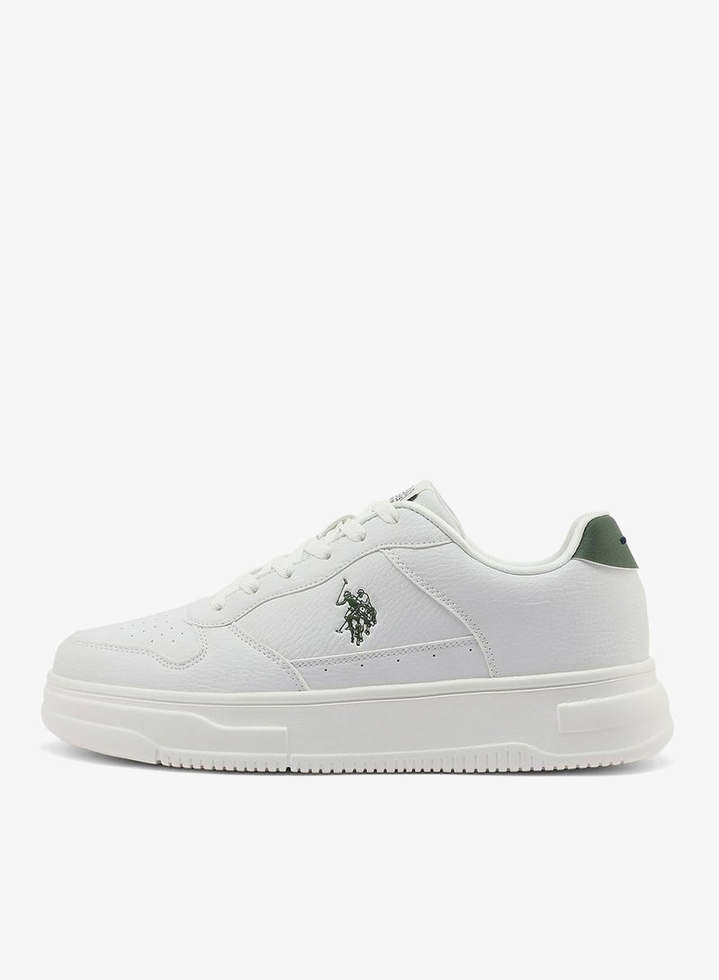 U.S. Polo Assn. Men's White Low-Top Sneakers - Stylish Casual Shoes with Grey and Tan Accents, Durable and Stylish Casual Footwear - Image 3