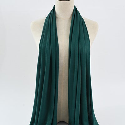 Cross-border solid color rayon sweat cloth ethnic women scarf mercerized cotton jersey headscarf long scarf wholesale 8# grass green 