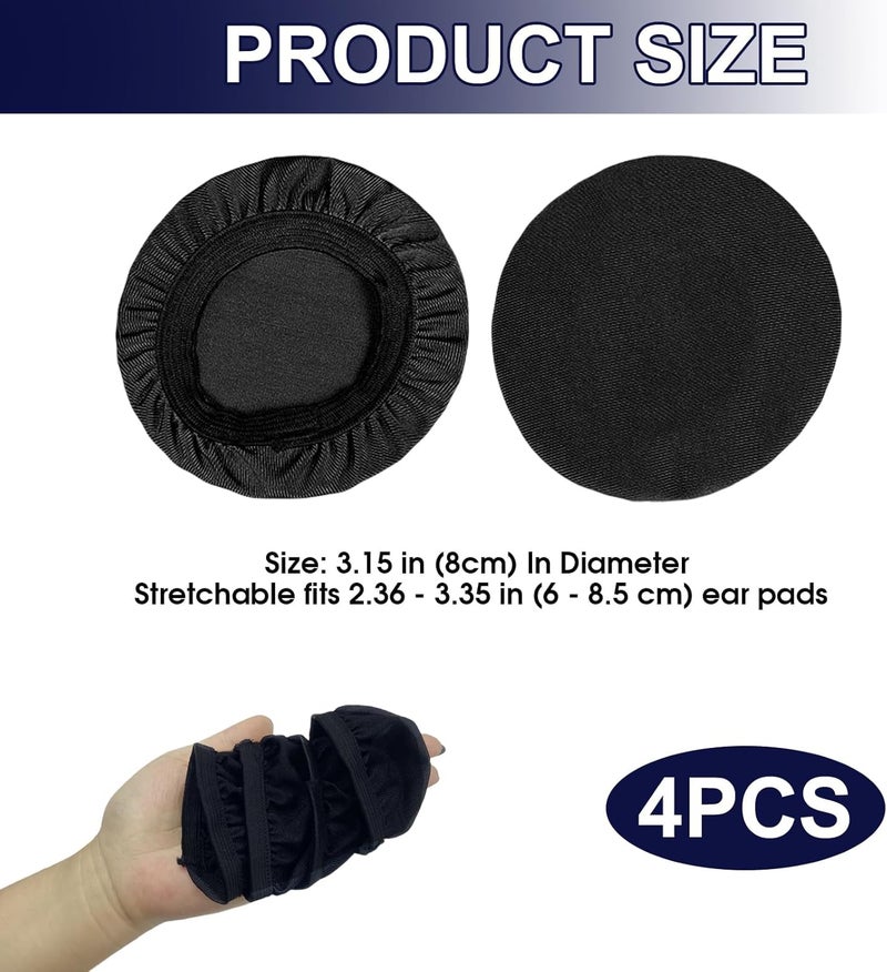 Clydewy 2 Pairs(4 Pcs) Headphone Ear Covers Replacement Headset Ear Covers Dust Sweat Proof Reusable Headphone Sleeves Washable Stretchable Fits 2.36"-3.35" Headsets (6-8.5 Cm) - Image 2