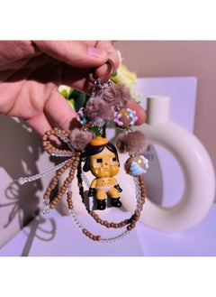 Generic Flocking Labubu Doll Vinyl Flying Policewoman And Other Mobile Phone Pendant Key Chain Hand Diy-Specifications:Crying Baby Flying Blue Sitting-bag Keychain Pendant  - Image 3
