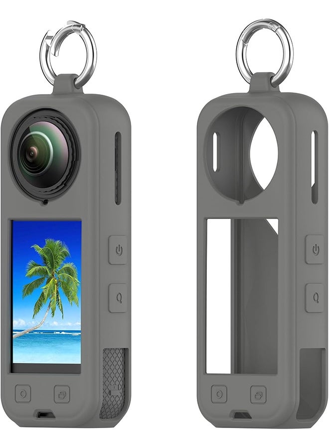 O Ozone Compatible Case for Insta360 X5 | Silicone Carrying Case  Anti-drop Protective Accessories Cover for Insta360 X5 Action Camera Accessories- Grey - Image 1