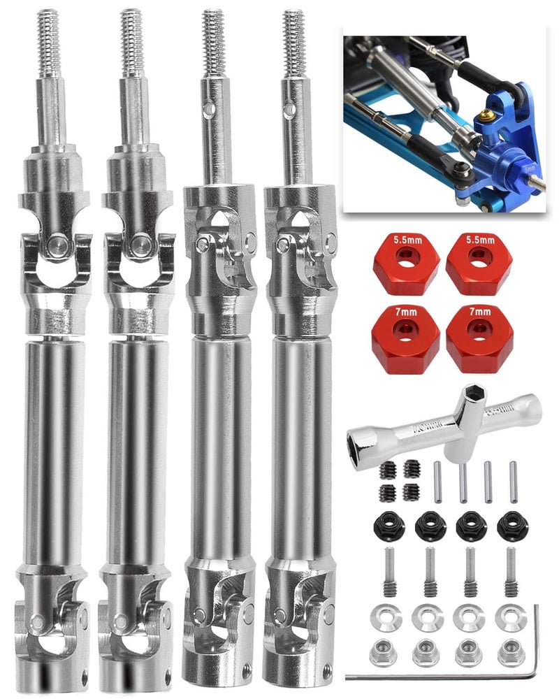 ARRCat 4PCS Stainless Steel Drive Shaft CVD Upgrades Part for 110 Stampede VXL 4X4Rustler VXL 4X4Slash VXL 4X4 Platinum UltimateHoss VXL 4X4 4WDARRCat Front Rear 45 Drive Shaft with HexRed - Image 2