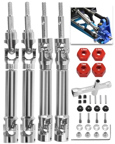 ARRCat 4PCS Stainless Steel Drive Shaft CVD Upgrades Part for 110 Stampede VXL 4X4Rustler VXL 4X4Slash VXL 4X4 Platinum UltimateHoss VXL 4X4 4WDARRCat Front Rear 45 Drive Shaft with HexRed - Image 1