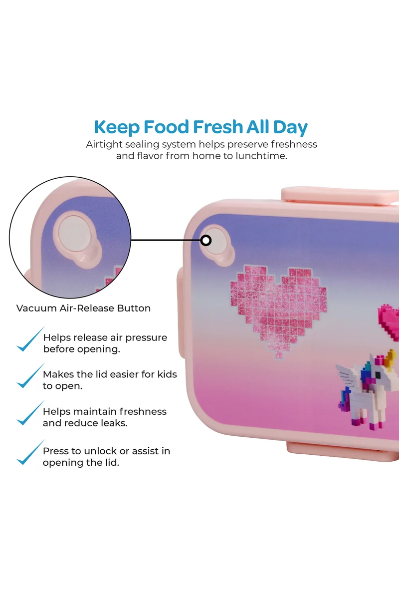 مون MOON Kids Lunch Box | PP + Stainless Steel Insulated Tiffin Box | Leak-Proof, BPA-Free, Durable School Lunch Box for Boys & Girls | Easy Open Clips | Food Safe Eco-Friendly Kids Meal Box