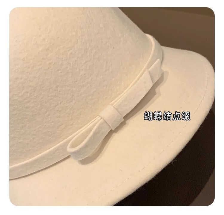 Winter Fedora Hat Unisex British Large Brim Classic  Felt Hat - Image 3