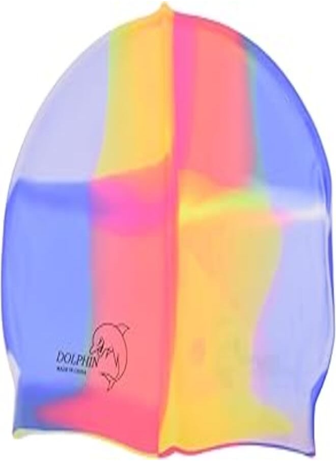 Generic Generic Nana Dolphin Silicone Swimming Cap for Children, Multicolor 