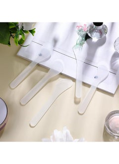 Patelai Patelai 50 Pieces Cosmetic Spatula Disposable Makeup Frosted Tip Spatula Plastic Makeup Tools Spoon Cosmetic Mask Spatulas Facial Cream Scoop Mask Spoon Stick for DIY and Sampling(Transparent)  - Image 5
