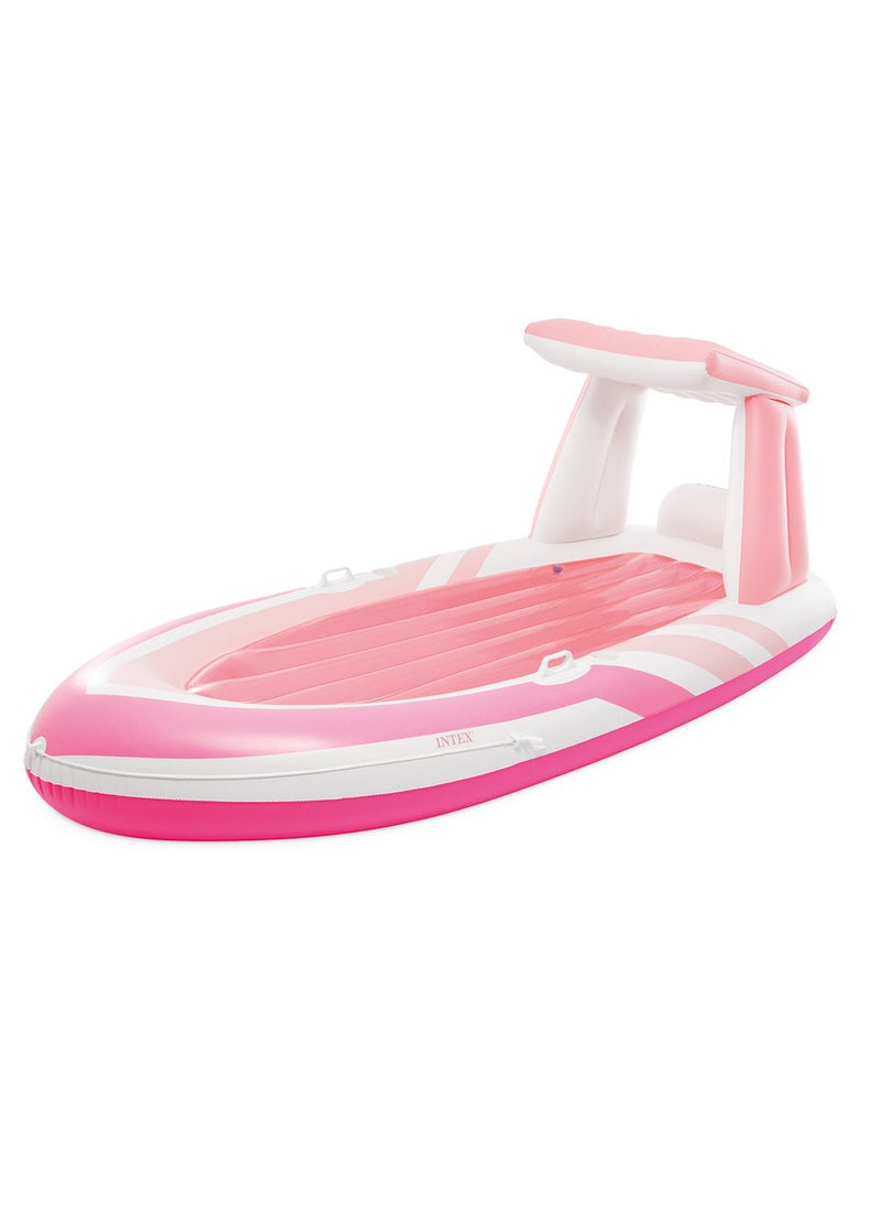 Pink Paradise Inflatable Boat Float with Bimini Top, 2 Cupholders, Grab Handles & Safety Features - pzsku/Z847F16EB18691DBD17CDZ/45/1741159500/6375d339-0edb-495c-9f69-3fea4452308b