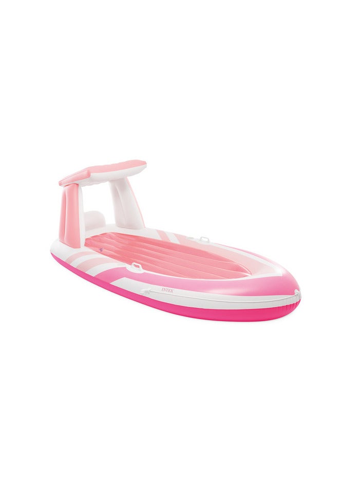 INTEX Pink Paradise Inflatable Boat Float with Bimini Top, 2 Cupholders, Grab Handles & Safety Features  - Image 4