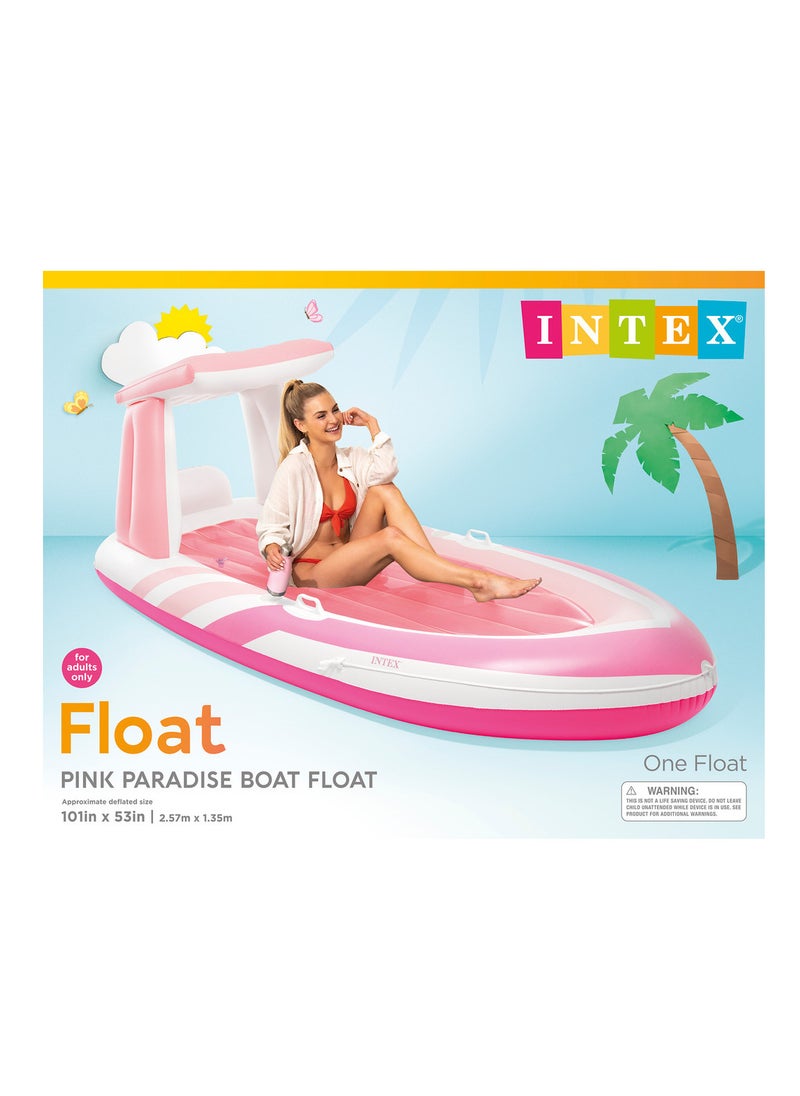 Pink Paradise Inflatable Boat Float with Bimini Top, 2 Cupholders, Grab Handles & Safety Features - pzsku/Z847F16EB18691DBD17CDZ/45/1741160217/35c59197-f948-4152-bc10-f886f15bccc3