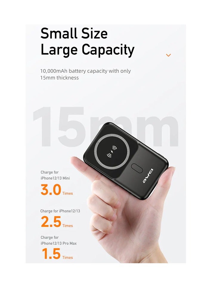 Awei P139K 10000mAh Portable Powerbank Magnetic Wireless - Image 2