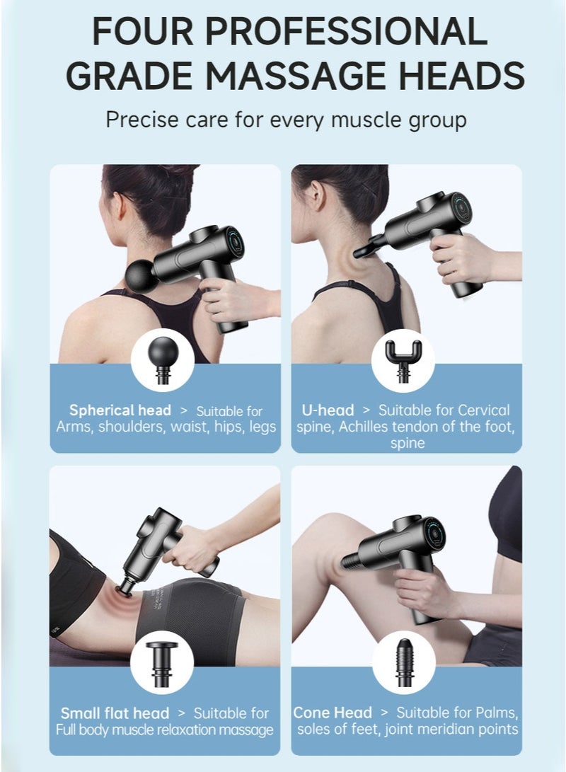 ZEPONOVA Massage Guns, Handheld pain relief body massage gun, massage device, fascia gun to relieve sports pain, 6 adjustable gear (Grey)  - Image 3