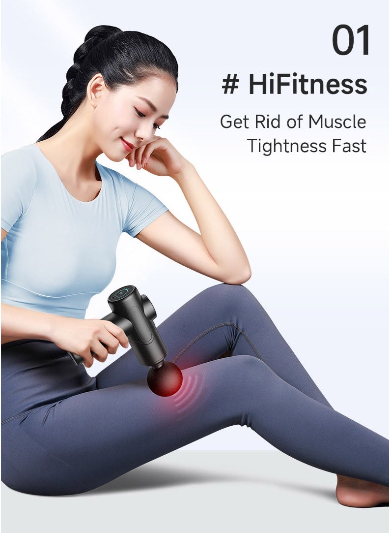 ZEPONOVA Portable Handheld Massage Gun Pain Relief Body Fascia Gun Massage Device to relieve sports pain, 6 adjustable gear (Black) - Image 5